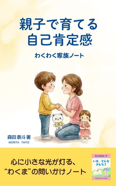 Cover of 「親子で育てる自己肯定感 わくわく家族ノート」 (Growing Self-Esteem Together as Parent and Child: The Waku-Waku Family Notebook)