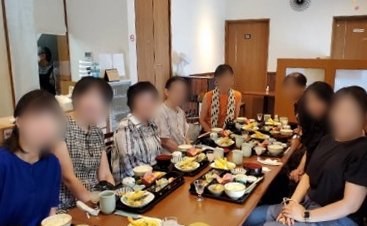 Teachers around a long table