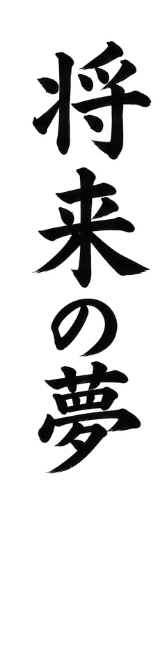書き初めのお手本「将来の夢」(細長い紙)