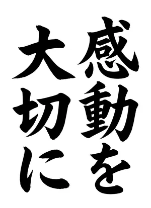 「感動を大切に」書道お手本